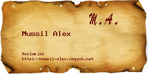 Mussil Alex névjegykártya